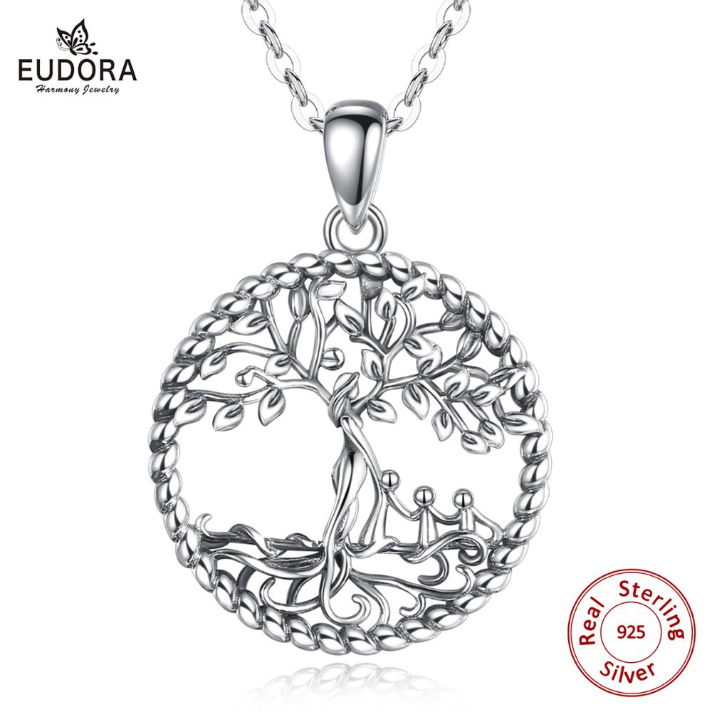 EUDORA – pendentif arbre de vie en argent Sterling, collier avec arbre généalogique, bijoux fins pour femmes, de fête D475