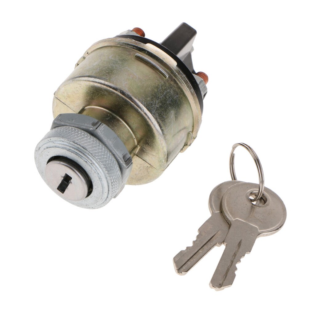 Universal Car Auto Ignition Key Starter Switch Lock Cylinder 2 Position W/ 2 Key