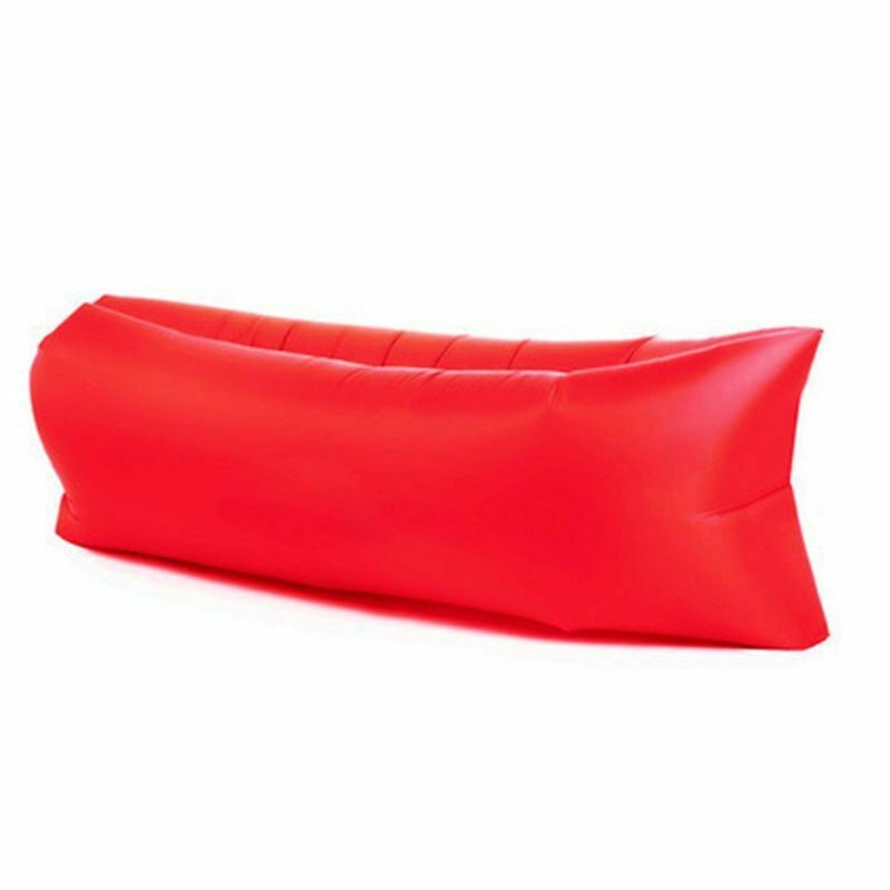 Camping Inflatable Sofa Lounger Air Sofa Lazy Bag Portable Air Bed Down Sleeping Bag Outdoor Ultralight Beach Travel Bag: Red