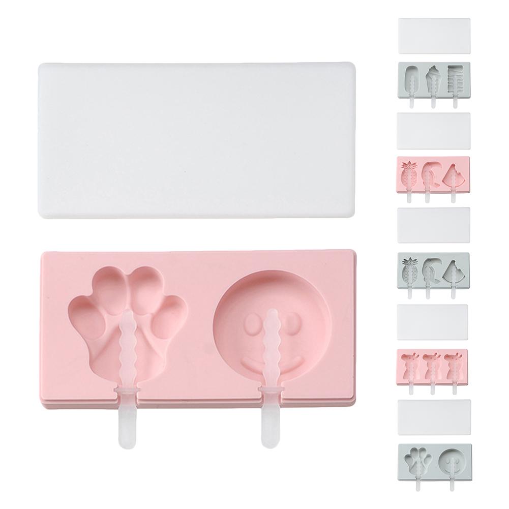 Silicone Ice Pop Molds 3-Cavity Funny Popsicle Mold Ice Cream Mould DIY Candy Chocolate Soap Jelly Moulds Tray