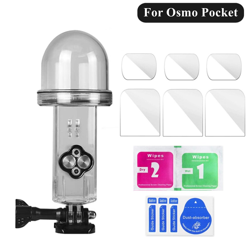 60M Onderwater Waterproof Case Voor Dji Osmo Pocket Action Camera Behuizing Beschermende Duiken Mount Voor Osmo Pocket Accessoires: Set 2