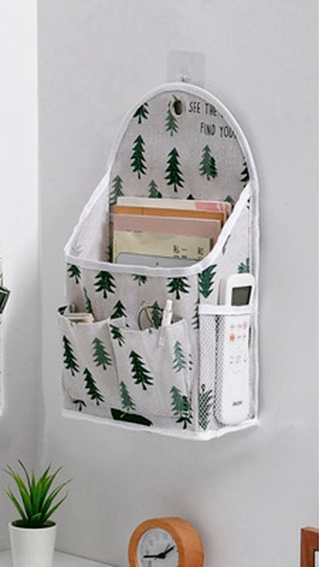 Sac de rangement en tissu mural, artefact décoratif derrière la porte, lit supérieur, dortoir: Style 1