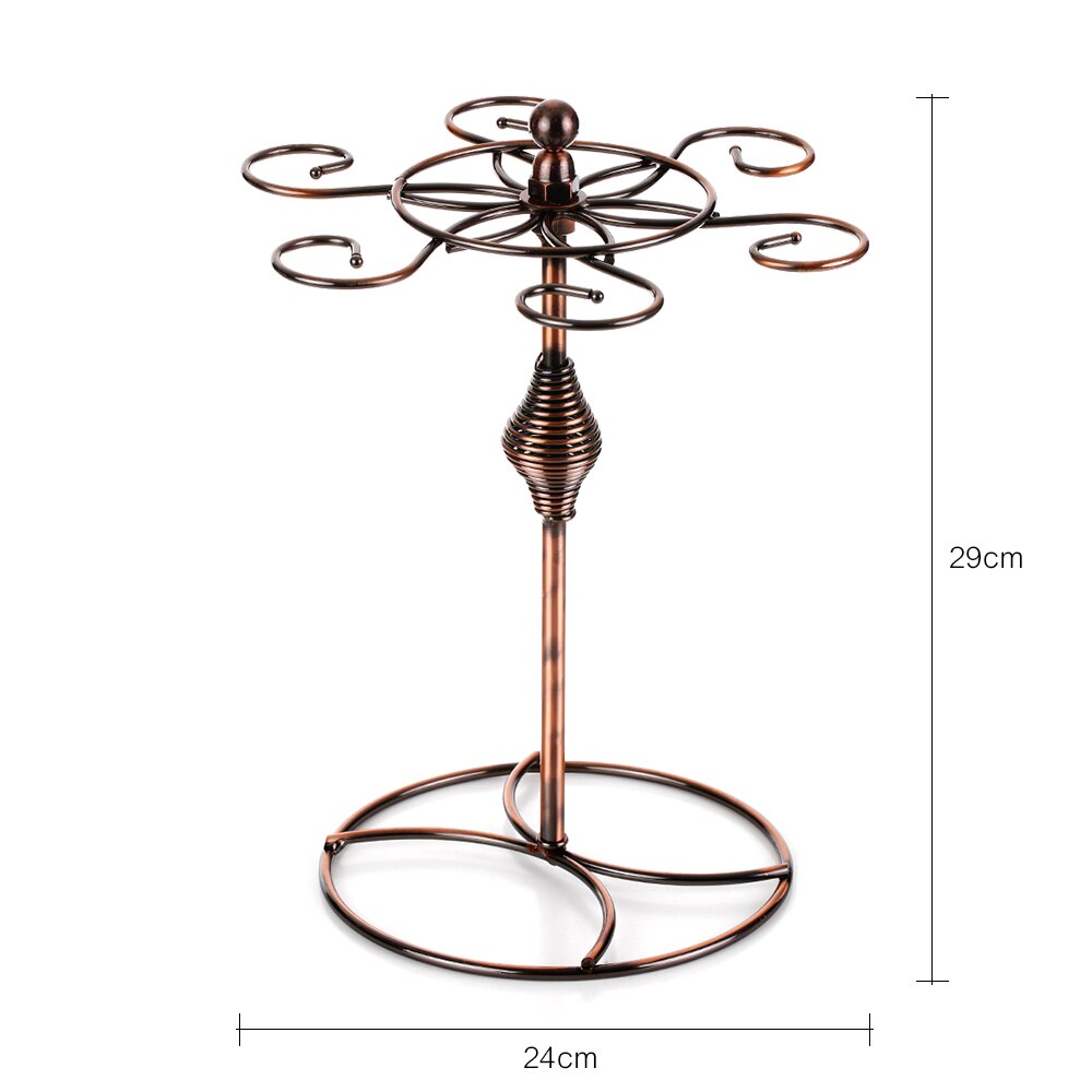 Cremagliera di Vetro di vino del Metallo Freestanding Da Tavolo Calici Rack di Stoccaggio Supporto di Tazza di Vetro di Vino con 6 Ganci Utensili Da Cucina