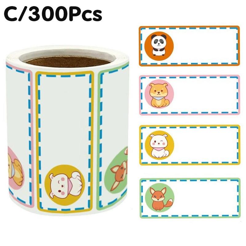 300pcs/roll Kitchen Animal Sticker Refrigerator Freezer Food Storage Date Content Label: C