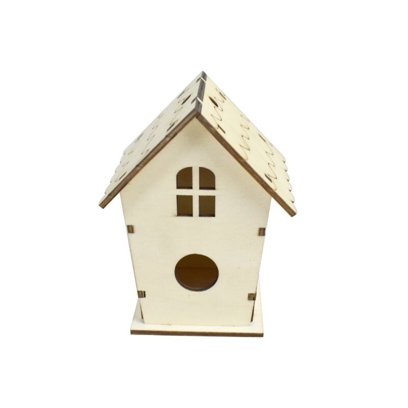 Natural Wooden Bird House Nest DIY Handmade Crafts Decorative Simulated Box for Bluebird Finch Wren Chickadee Bird Hous