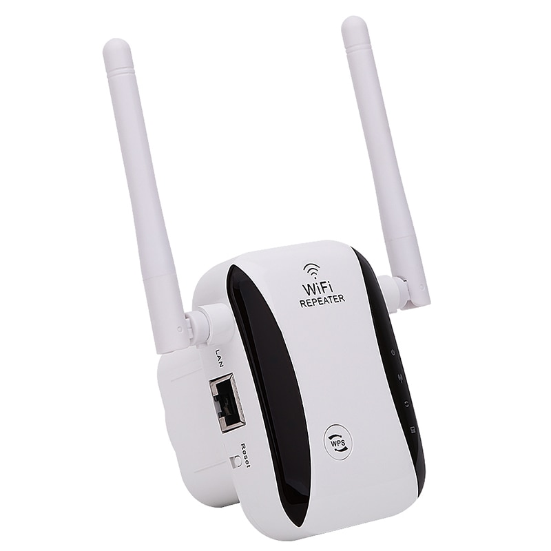 Geni trådløs wifi repeater 300 mbps rækkeviddeudvidelsesforstærker eu / us / uk / au plug +2x antenner