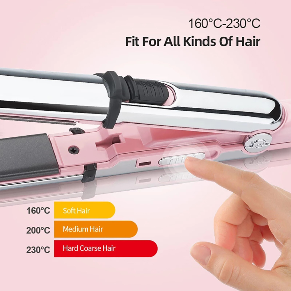 Mini 2 in 1 Hair Straightener 38W Curling Flat Iron PTC Fast Heating 3 Gears Straight Splint Electric Perm Stick Styling Tools