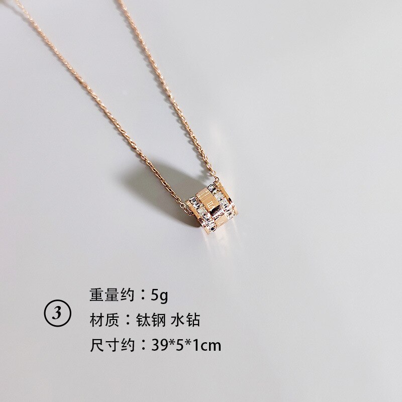 koreanische Vintage Edelstahl Rose Gold Halskette Für Frauen Sterne Mond Geometrische Kette Halskette Schmuck Zubehör: 3