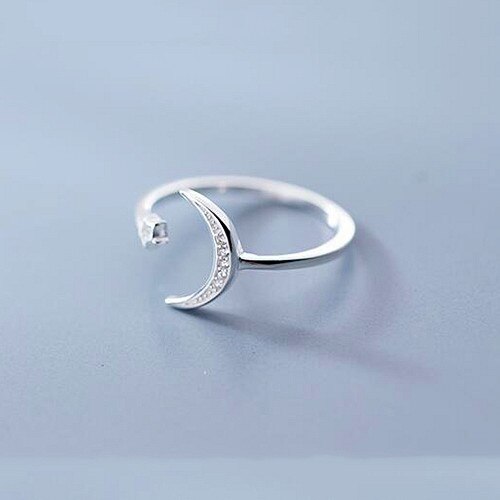 INZATT Real 925 Sterling Silver Zircon Round Triangle Cross Adjustable Ring For Women Fine Jewelry Punk Accessories: RY190