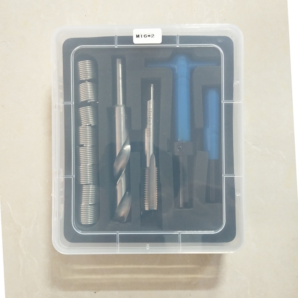 Car Engine Block Restoring Damaged Thread Repair Tool Kit M16 M18 M20 M22 M24 Auto Helical Coil Insert Garage Tools