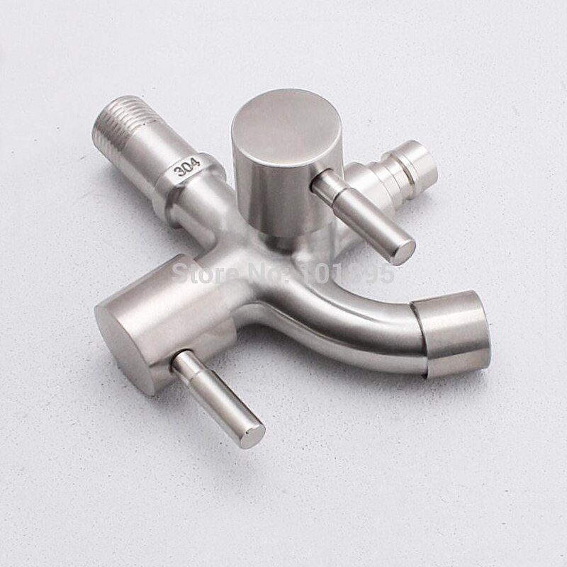 Wall Mounted Half Inch Thread Steel Material 2 Models Washing Dual Handle Bib Tap