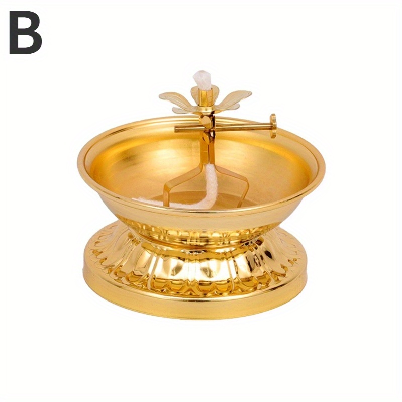 Portalámparas regulable, lámpara de aceite de aleación, plato para cocinar mantequilla, adoración en el hogar, lámparas siempre quemadas para uso en interiores: Azul marino