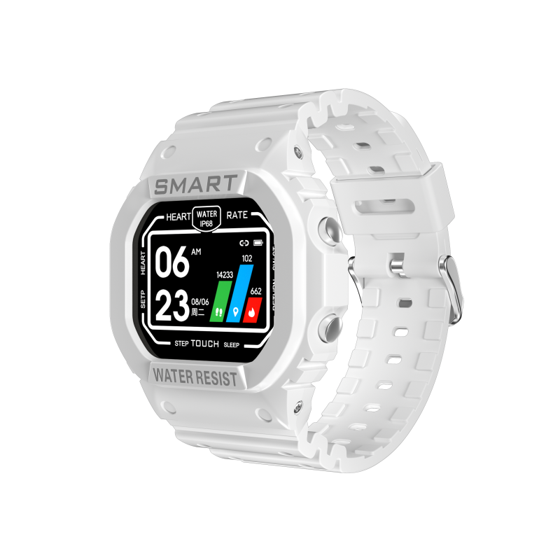 IP68 Waterproof Smart Watch Swimming Men Women Wristwatch Heart Rate Blood Pressure Monitor Bracelet Sports Wristband PK X12: White