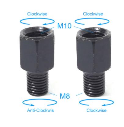 Paar Zwarte Motorfiets Spiegel Adapters M10 10Mm M8 8Mm Achteruitkijkspiegel Spiegels Conversie Bolt Rechtsom Anti-Klok Rechts links Draad: Lavendel