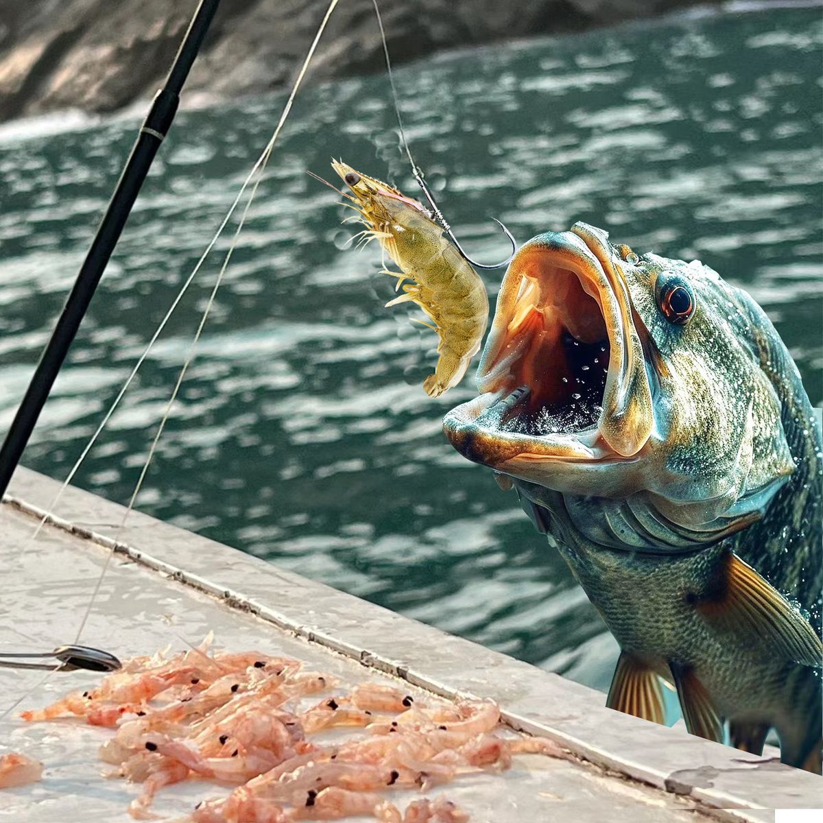 Anzuelos de pesca-anzuelos fijos de camarones vivos de acero al carbono con púas con agujeros, anzuelos de pesca de lubina de 2/3/4, sombrero que se puede adaptar a varios F