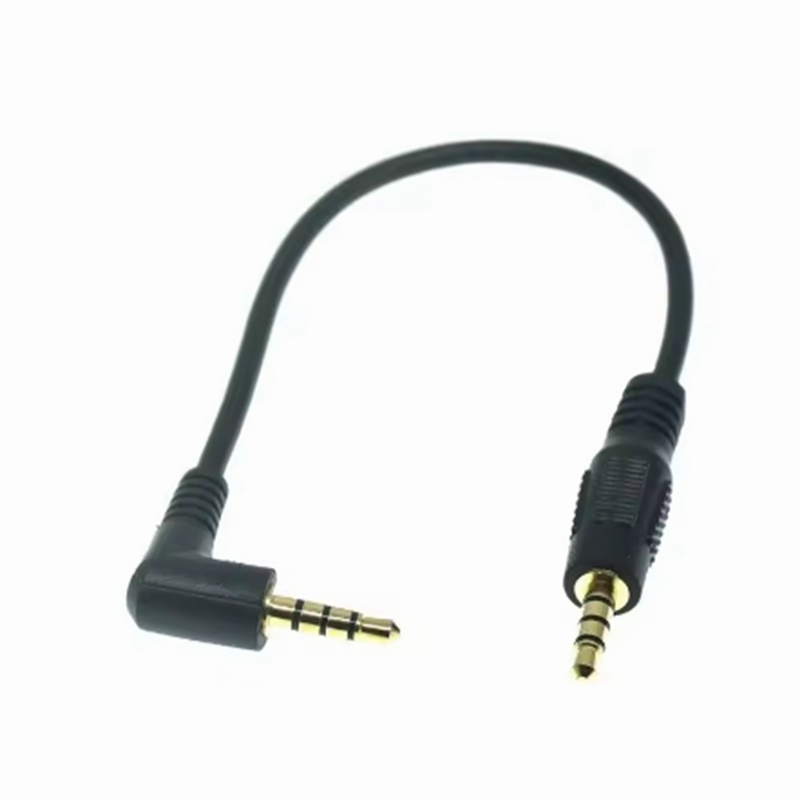 Universal- Ipod AUX 4 Pole Doppel 90 Grad Rechtwinklig 3,5 mm Stecker auf Stecker Stereo 3,5 mm Klinke Audio- Kurz 20 cm 100 cm Kabel: Weiß / < =0.5m