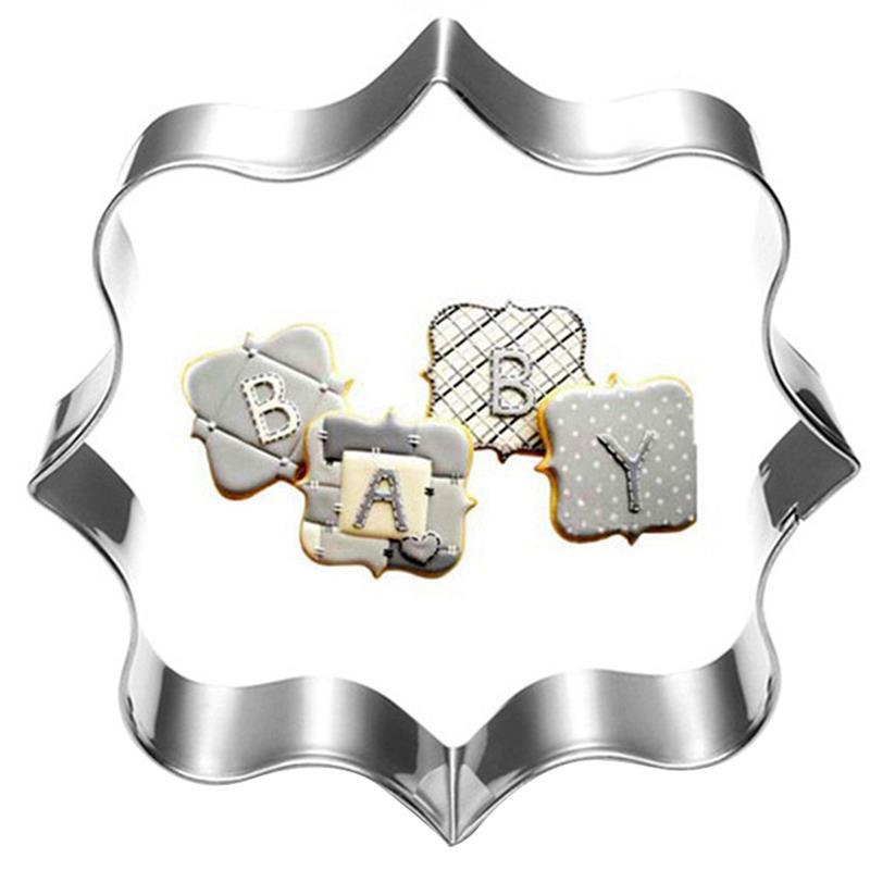 Sukkerkakeform 3 stk plakkekutterkaker ramme diy kake oval firkantet rektangel fancy rustfritt kakeform: 3