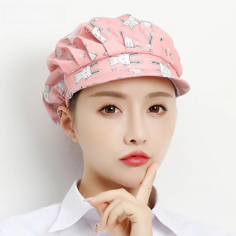 Damen-Kochmütze für sterben Küche, ölbeständig, rauchfrei, zum Kochen, kochendes Öl, spritzwassergeschützt, Heimarbeitskappe, Fabrik-Staubschutz: Schwarz