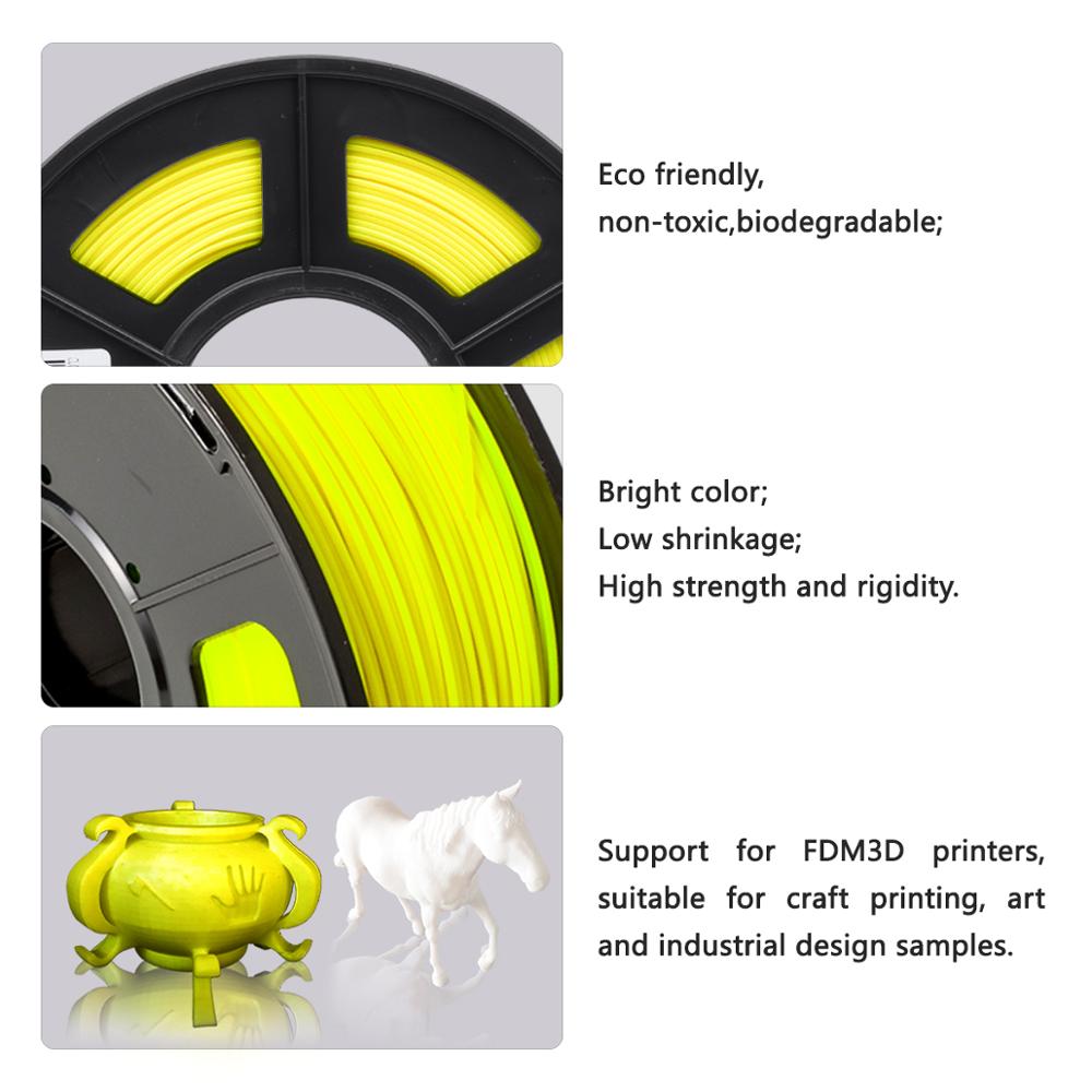PLA filament 1kg1.75mm for 3D printing with 0.02mm tolerance and no bubble pla harmless material 3D print