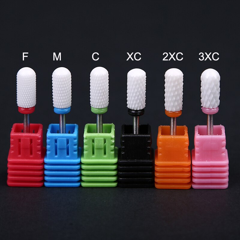 1 x (herramienta de archivo rotativa de pedicura para brocas de uñas de cerámica, BT001-F S4V5) broca de taladro de uñas de cerámica V02