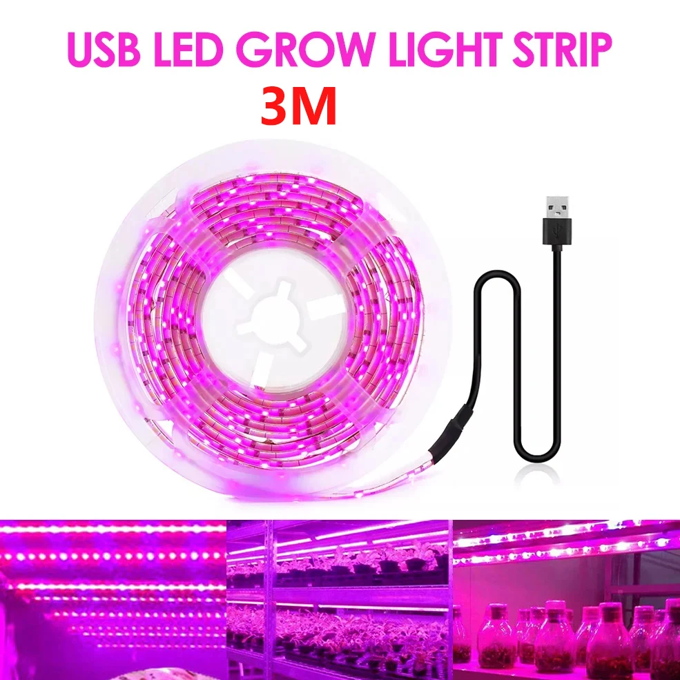 USB Led Grow Strip Phyto Lamp Licht Volledige Spectrum Plantengroei Licht Kas Phytolamp voor Planten Hydrocultuur Groeisysteem: Bundle3