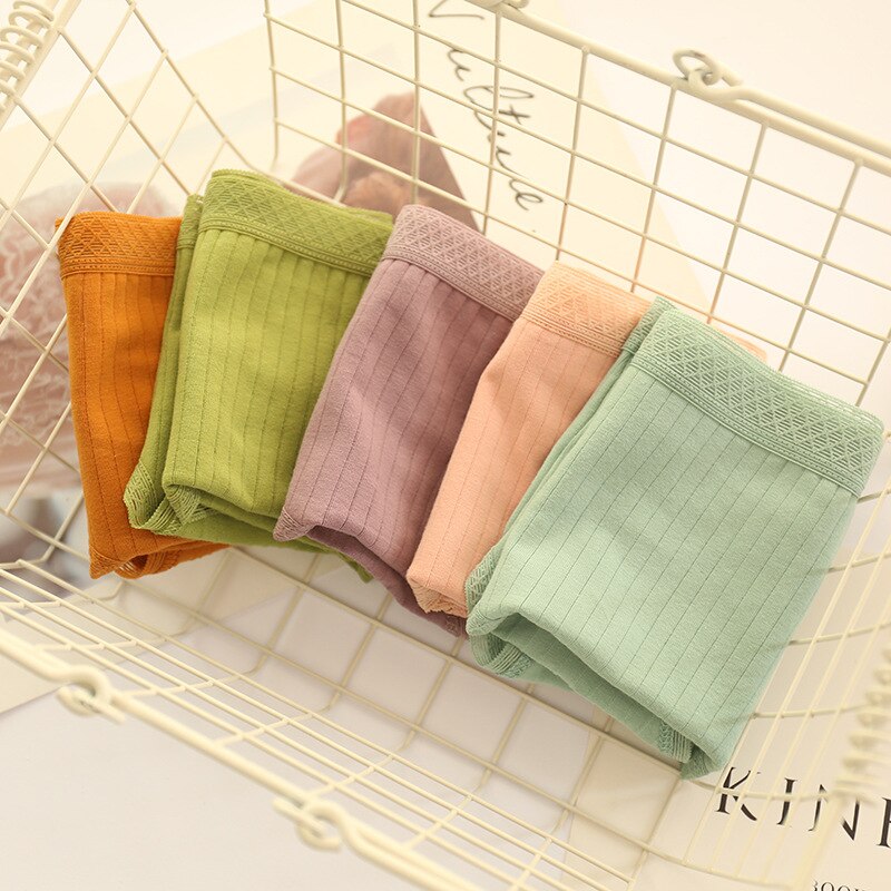 teenager students Underwear 6pc/lot Cotton lovely solid Briefs young Girls Panties