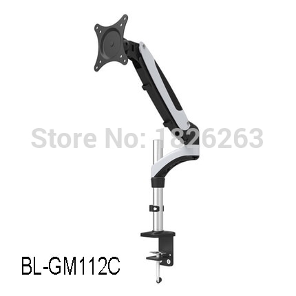 Gas Spring Desktop Clamping 15-27&quot; LCD LED Monitor Holder Arm Full Motion Monitor Mount Bracket Load 0-8kgs VESA 75/100mm GM112C