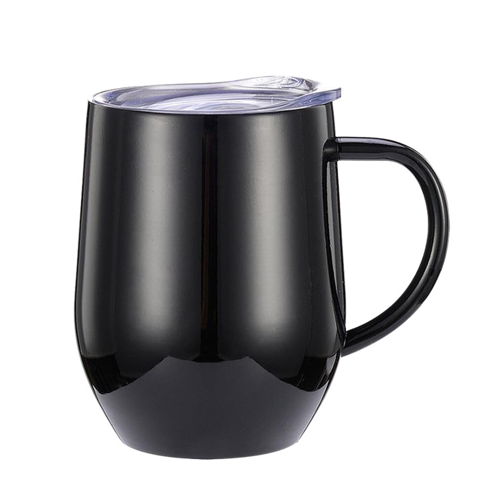 Travel Mug Coffee Tankard Handgrip Tazas Outdoor Stainless Steel Tea Cup Tumbler Vacuum Flask Thermos Bottle Bely Drinkware Cup: Black