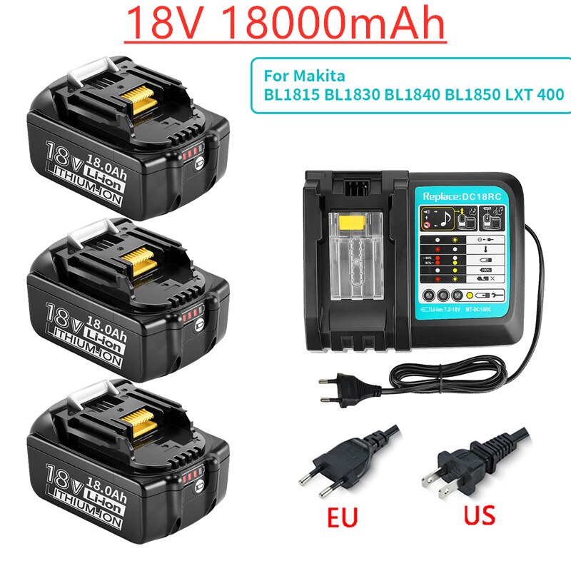 100% Originele Makita 18V 18000Mah Aufladbare Power Werkzeuge Batterie Mit Led Li-Ion Ersatz Lxt BL1860B BL1860 BL1850