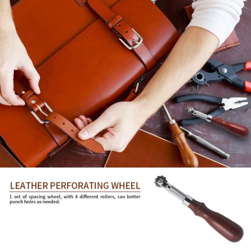 DIY Leather Craft Kit Spacing Tool 3/4/5/6mm Over Stitch Line Marking Wheel Gear Roulette Leathercraft Spacing Sewing Tools