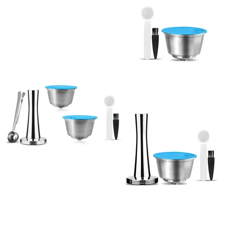Cápsula reutilizable de Metal de acero inoxidable, cubierta de silicona, cuchara de café para máquina de café con Clip
