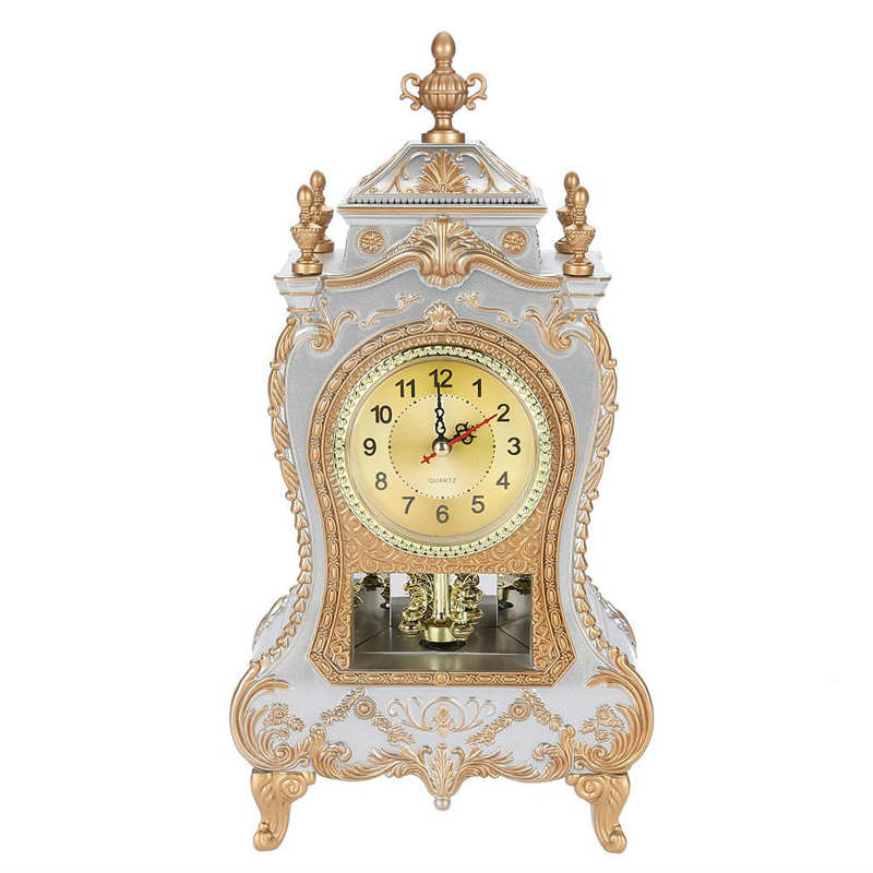 Vintage Style Plastic Table Clock Table Clock Antique Home Hotel Decorative Desk Alarm Clock Durable Clocks Wall Home Decoration: white