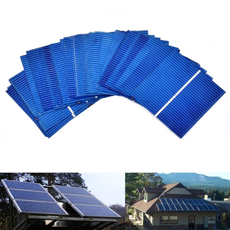 50 Sheets/set 52x52mm Polycrystalline Silicon Solar Panel DIY Solar Cell Cutting Sheet Solar Energy Battery Panel