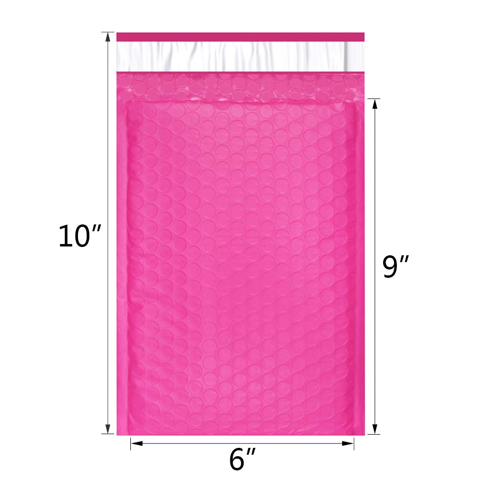 10 stk  #0 6 x 10 tommer lilla poly boble mailer polstrede konvolutter 175 x 230mm selvforseglet postpose boble konvolut emballage konvolutter: Hot pink