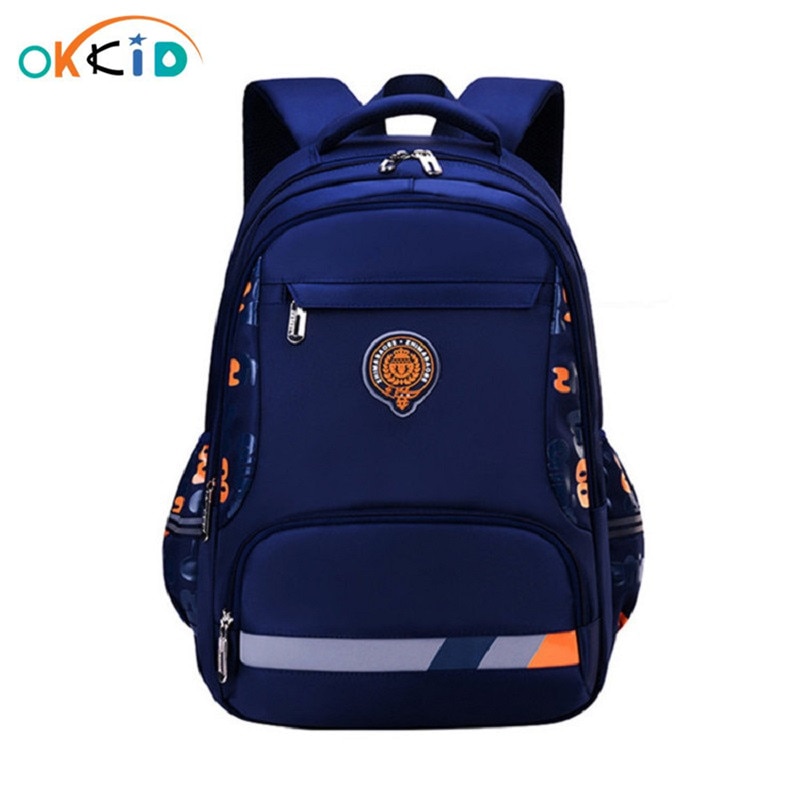 OKKID école primaire sac à dos pour garçon étanche livre sac enfants sac d'école bande réfléchissante étudiant sac à dos pour garçons