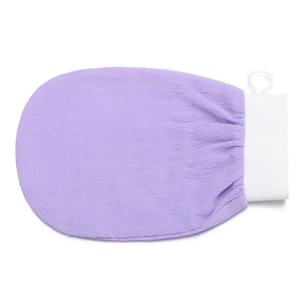 Gant de gIslande à fréquence de frottement pour le corps, bain pour éplucher, gants extensibles pour la peau, douche, brosse Linge, serviette, mousse, massage, livres, 1 pièce: Violet