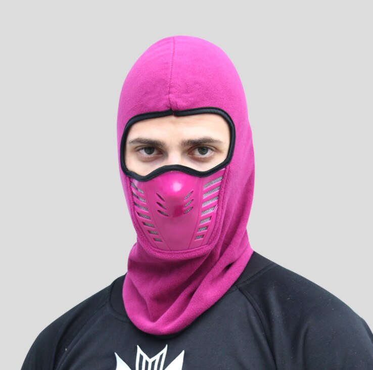 Vinter varm motorsykkel ansiktsmaske nakke skjerf aktivt karbon filtre termisk fleece balaclava motorsykkel vanntette beanies