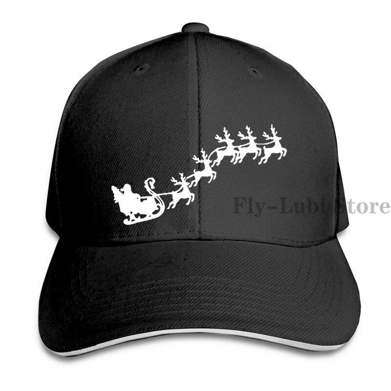 Santa Reindeer Baseball cap men women Trucker Hats adjustable cap: 1-Black