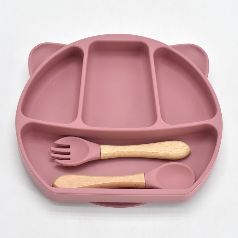 Baby Feeding Plate Food Grade Silicone Animal Type Suction Baby Plate BPA Free Waterproof Kid Tableware Plate Children Dishes
