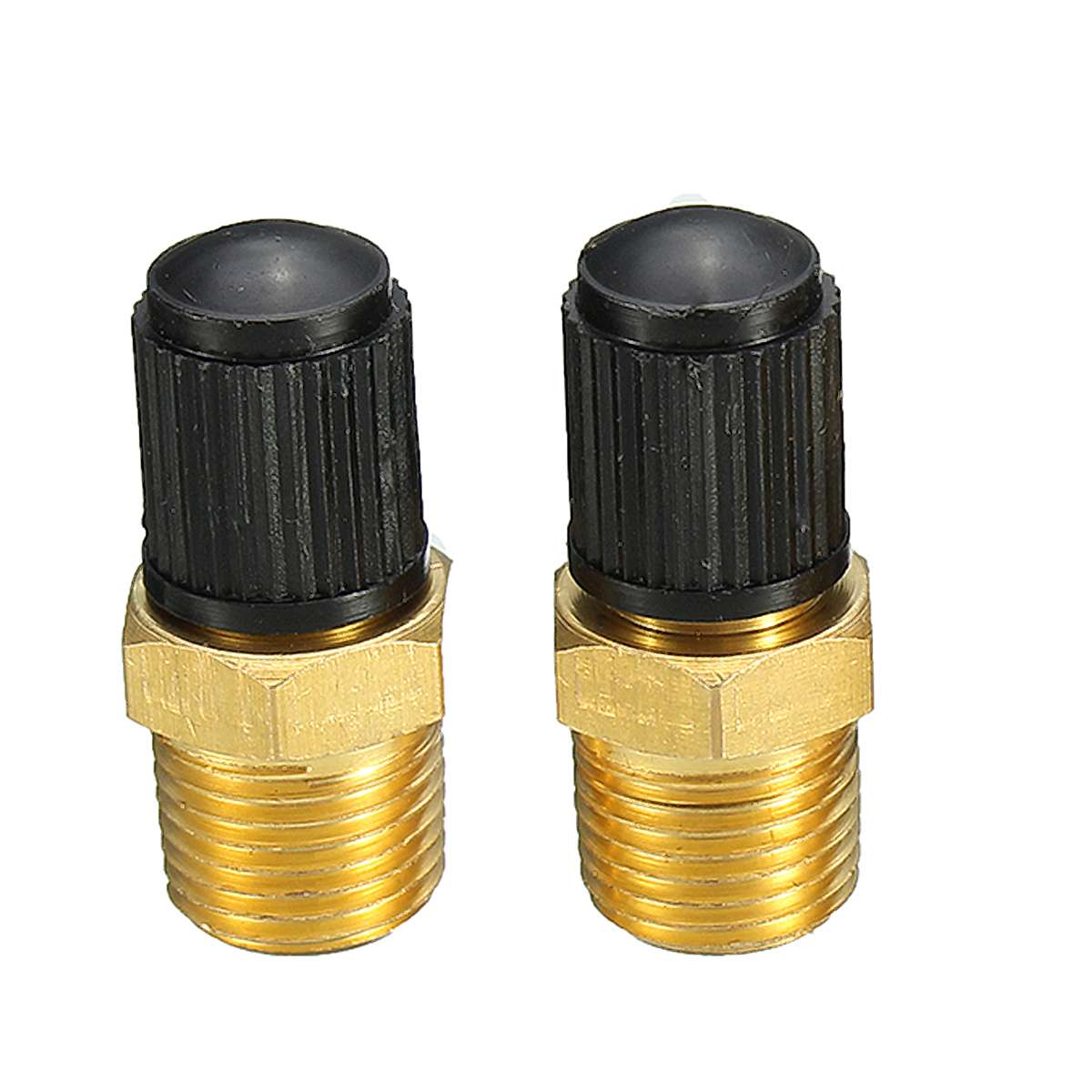 2x Brass Air Compressor Tank Filling Valve 1/8'' Nickel Plated Schrader NPT Pressure Valve Pressure Tank Valve