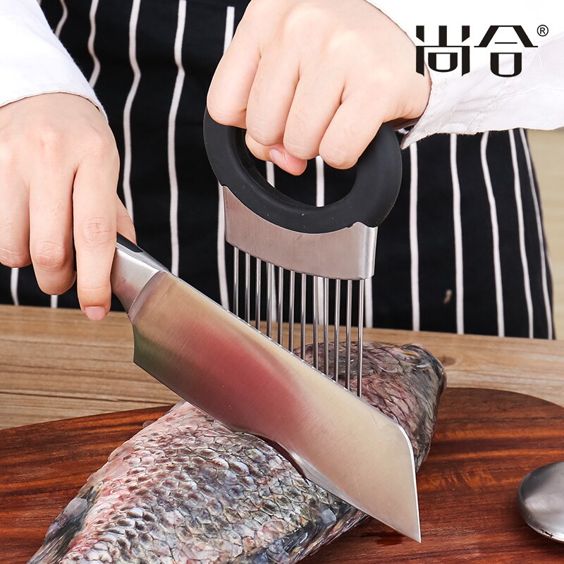 Rostfritt stål fingerskydd kött nål lök införing kött mörare fisk nötkött fläskkotlett brytare köksredskap