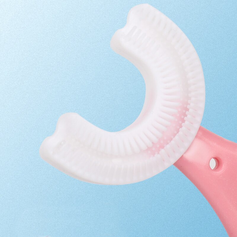 Baby Tandenborstel U-Vorm Silicone Baby Tandenborstel Met Handvat Cartoon Handleiding Mond Reinigingsborstel Voor Peuters Leeftijden 2-12Y
