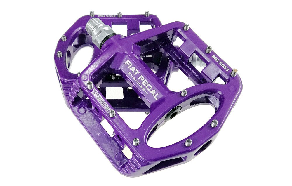 SHANMASHI-pedales de aleación de magnesio para bicicleta de carreras, pedales planos antideslizantes, ligeros, Peda, MG 5051, 2 piezas: purple
