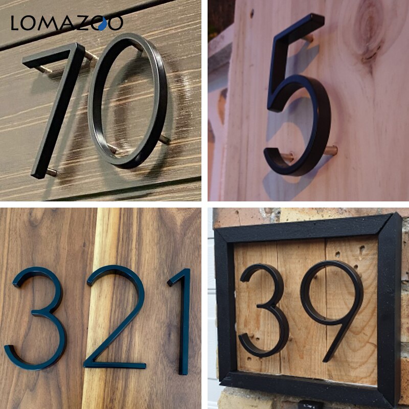 125mm Floating House Number Stone Letters Door Alphabet Numeros Casa Exterior Outdoor 4,87 in.Black Numbers Address Plaque