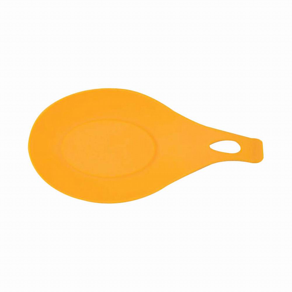 1 stk madkvalitets silikone skemåtte silikone isoleringsske hvile varmebestandig drikke glas coaster bakke ske pad køkkenredskab: Orange