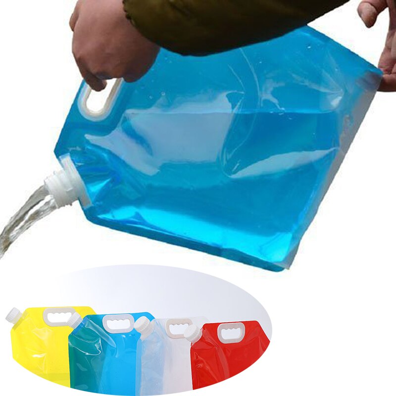 5 litros dobrável saco de recipiente de água esportes ao ar livre viagem acampamento caminhadas equitação sobrevivência portátil dobrável saco de armazenamento de água