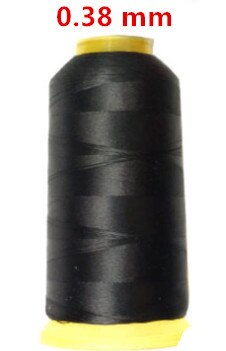0.32mm/0.38mm høje slidstærke spole vinrød / hvid / gul sytrådstråde egnet til jeans / læder / jakke: 0.38mm til sort