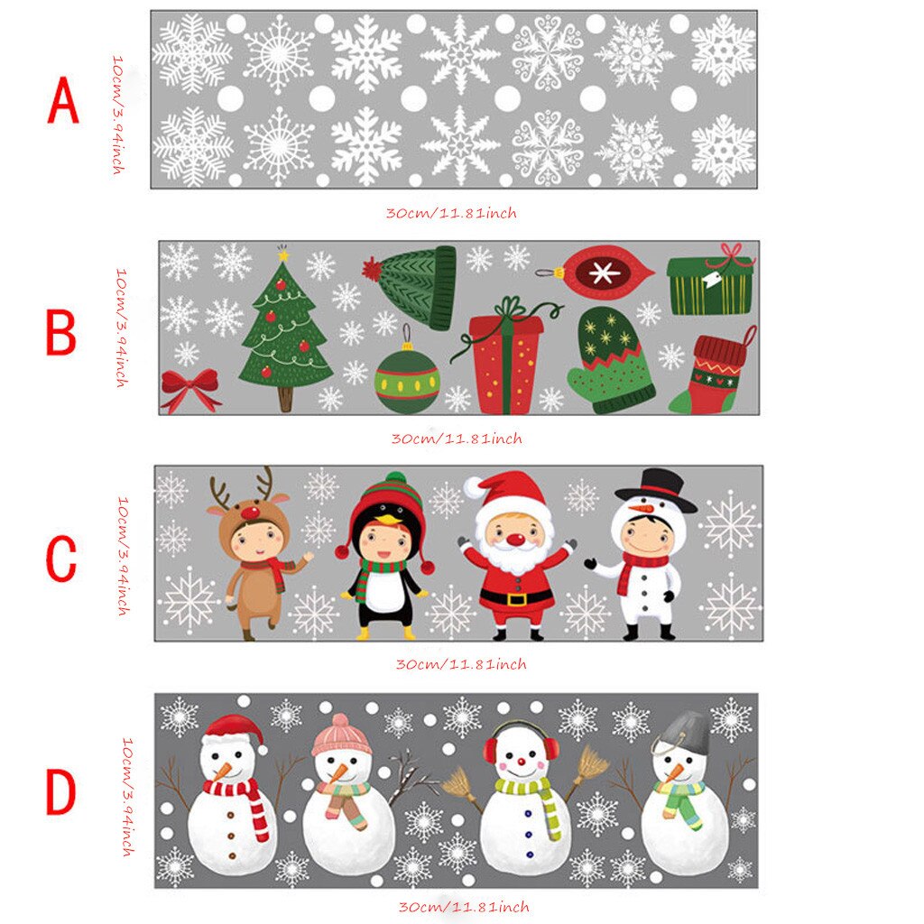 Kerst Cartoon Raamstickers Sneeuwvlok Elektrostatische Sticker Kinderkamer Muur Stickers Decoratie Voor Jaar Behang