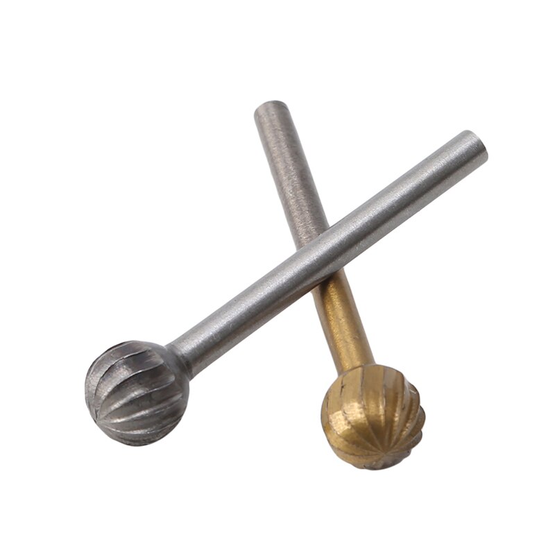 Grinding Head Double Slot Cylindrical Ball Head Milling Cutter Woodworking Metal Rotary Fi