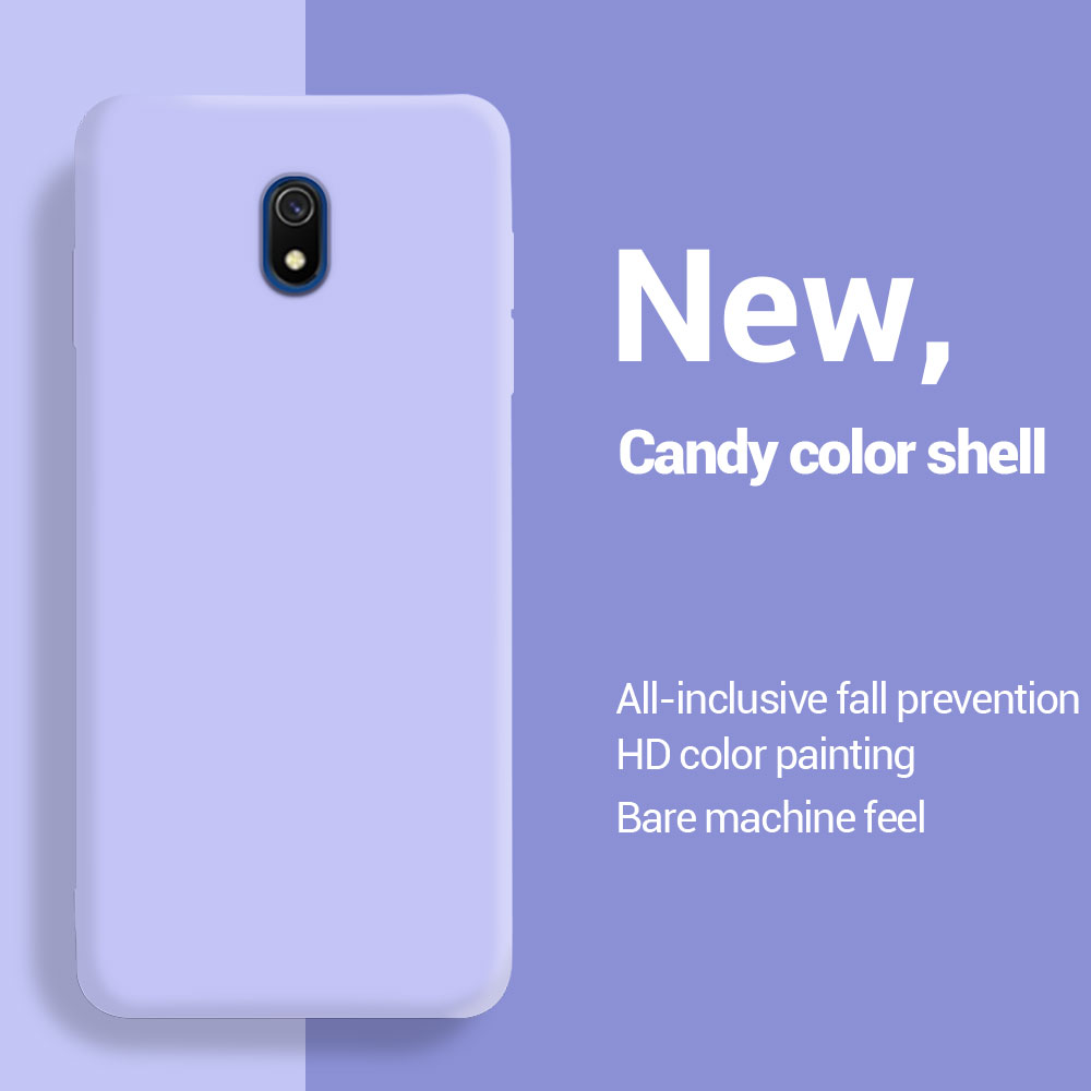 Pour Xiaomi Redmi 8A Coque arrière en Silicone liquide pour Xiaomi Redmi8A coques de téléphone pour Redmi 8A Fundas Coque: Beige